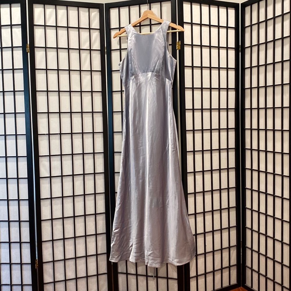 VINTAGE 90s Icy Blue Satin Gown (Prom)